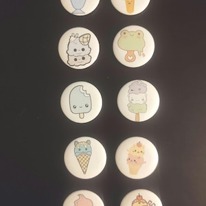 Kawaii ice cream pinback button |  1.25&quot; pinback pin | choose