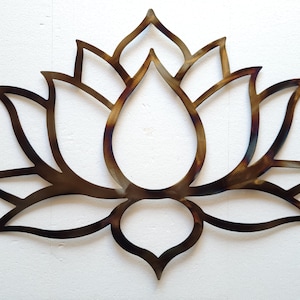 Make a Statement with Unique Metal WallArt Lotus Flower not only for Yoga Meditation Lovers, Metal Art, 40" (100cm), great HomeWallArt gift!