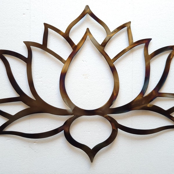 Machen Sie ein Statement mit Einzigartiger Metall Wandkunst Lotusblume nicht nur für Yoga Meditation Liebhaber, Metallkunst, 40 "(100cm), tolles HomeWallArt Geschenk!
