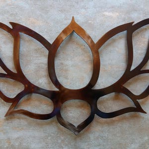Heat Colored Lotus Metal Wall Art - 36&quot; Flower Wall Sign