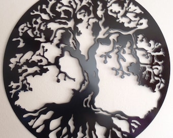 Tree Of Life, Metal Art, 80cm de diamètre (31,5 pouces), Noir