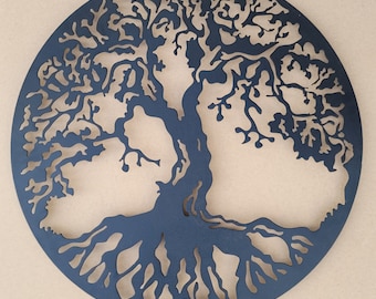 Schwarze Baum des Lebens Metall Wandkunst - Laser Cut 36 &quot;Durchmesser