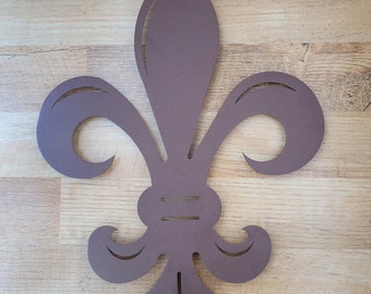 Fleur De Lis Metal Wall Art – Laser-Cut Steel, Brown Home Decor