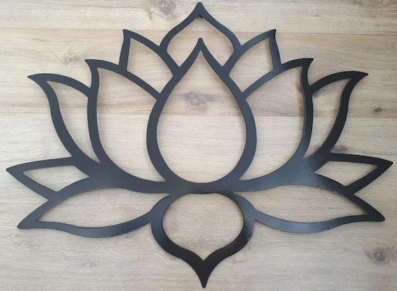 Lotus Flower Yoga Sign Metal Art Wall Decor 36 90 Etsy