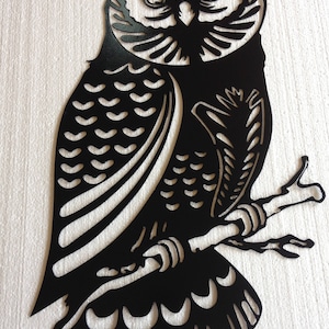 Große Eule Metal Art -Schwarz, 30 &quot;(76 cm) Hoch