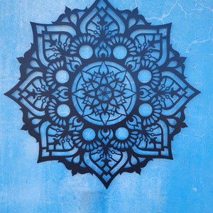 Black Metal Mandala Wall Art: Sacred Geometry Decor