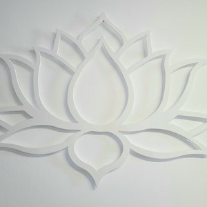 White Lotus Flower Wall Art, Yoga Studio Sign, Zen Metal Art, Mental Health Center Decor, Meditation Room Wall Art, Spiritual Wall Decor