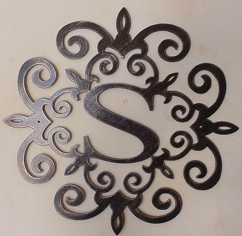 Family Initial Monogram Metal Wall Sign Wall Decor Any Etsy