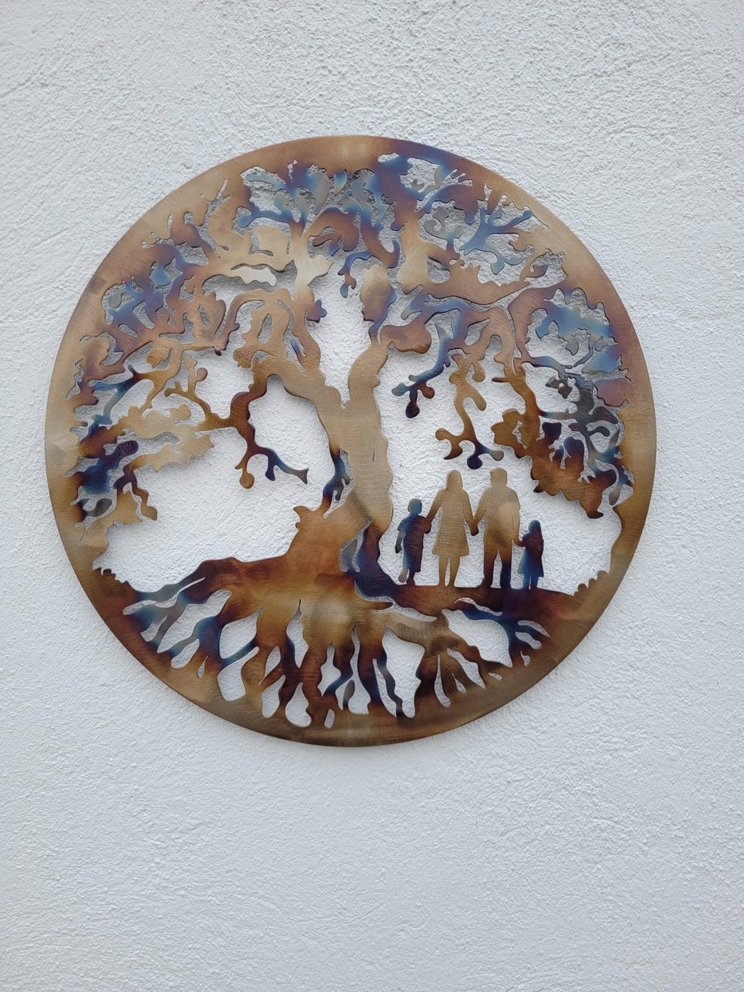 Family Tree of Life Metal Art, Metal Wall Hanging, Steel Wall Art, Home ...