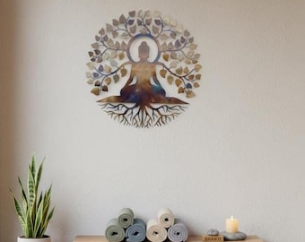 Buddha Metal Art, Steel Wall Hanging in 23.5–40 Inch Sizes