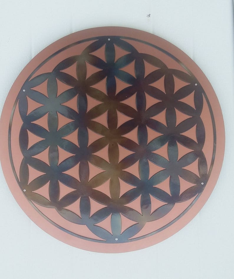 Blume des Lebens Metall Kunst zwei Schichten Zeichen | Etsy