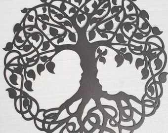 Tree Of Life, Celtic Design - Sparkling grey, 70 cm in Diameter (27,5 inches),Great Home Hanging Wall Art Gift!