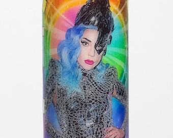 Lady Gaga Prayer Candle | Stefani Angelina | Born This Way | Artpop | Joanne |Chromatica | Mayhem | Disease | 8" Unscented White