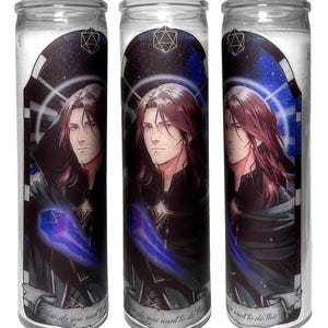 Anime Prayer Candle of Dungeon Master DM Matthew Mercer | Critical Role | Vox Machina | Mighty Nein | Bells Hells | DnD | Dungeons & Dragons