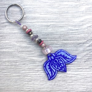 Beaded polymer keytag