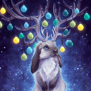 Festive Jackalope 5x7 Blank Greeting Card image 4