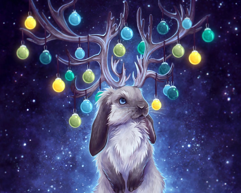 Festive Jackalope 5x7 Blank Greeting Card image 4