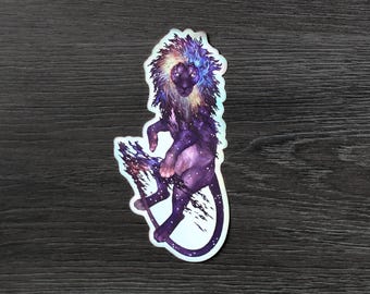 Lion's Mane Nebula - Rainbow Holographic Vinyl Sticker