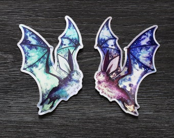 Space Bats - Rainbow Holographic Vinyl Stickers