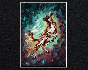Painting the Cosmos - Wild Dog A4 Print