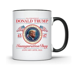 Donald Trump 47e presidentiële inauguratiemok - januari 2025 - keramische koffiekop