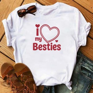 Custom Best Friend Shirt – Personalized “I Love My BFF” Photo Tee, Unisex Cotton T-Shirt Gift for Bestie, Birthday & Friendship