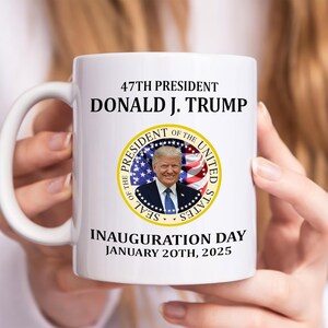 Inauguratie Donald Trump, 20 januari 2025 Vance Novelty Coffee Mug Cup, 11 Oz, White Trump/Vance 2024 2425