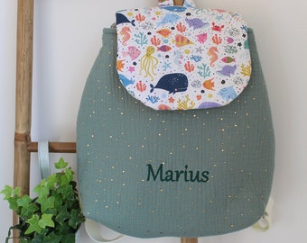 Personalized embroidered toddler's preschool backpack boy girl gift custom name embroidered nursery backpack back to school essentials