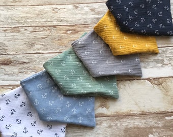 Bavoir bandana baby cotton fabric patterns to choose from