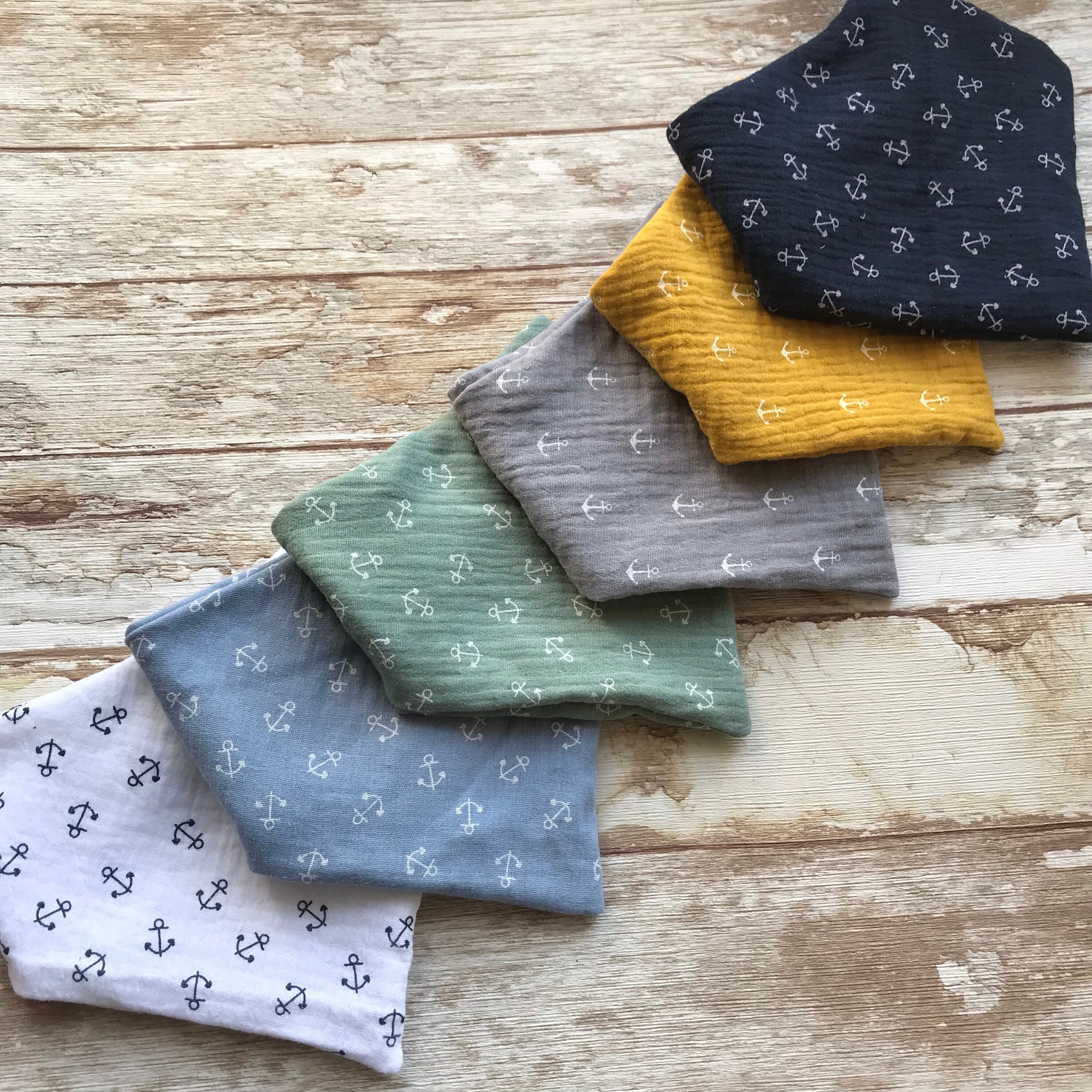 Double Cotton Gauze Bandana Bib With Inks Light Bandana Bib Etsy