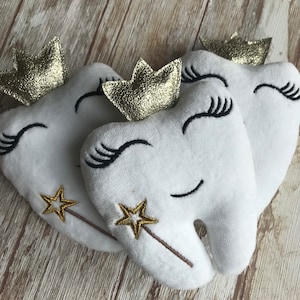 Zahnfee mit Tasche, Zahnfeekissen, Zahnfeetasche für Kleinkinder, Personalisierte Zahnfee