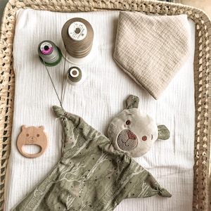 Bear lovey blanket, Baby shower woodland, Baby boy personalized gift, Baby bear personalized toy