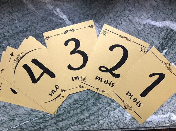 Lot De 12 24 Cartes Etapes Pour Bebe Imprimer Sur Du Carton Etsy
