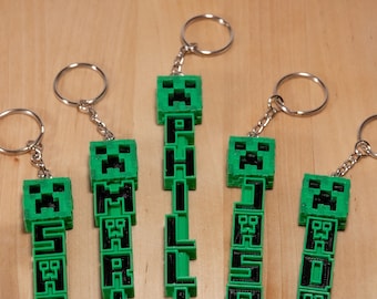 Minecraft Creeper Personalized Custom Name Tag, Keychain, Keyring, Zipper Pull, Luggage or Backpack Tag