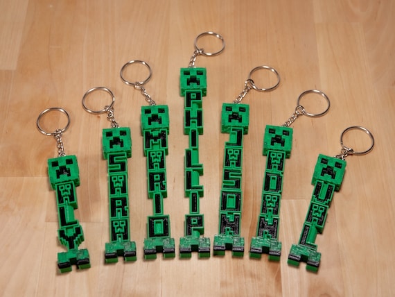 Minecraft Creeper Personalized Custom Name Tag Keychain 