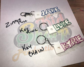 ROBLOX Personalized Custom Name Tag Keychain Keyring Zipper 