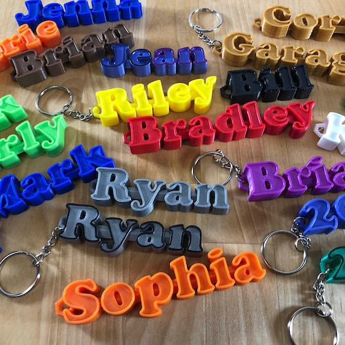 Personalized Custom Name Tag Keychain Keyring Zipper Pull Etsy
