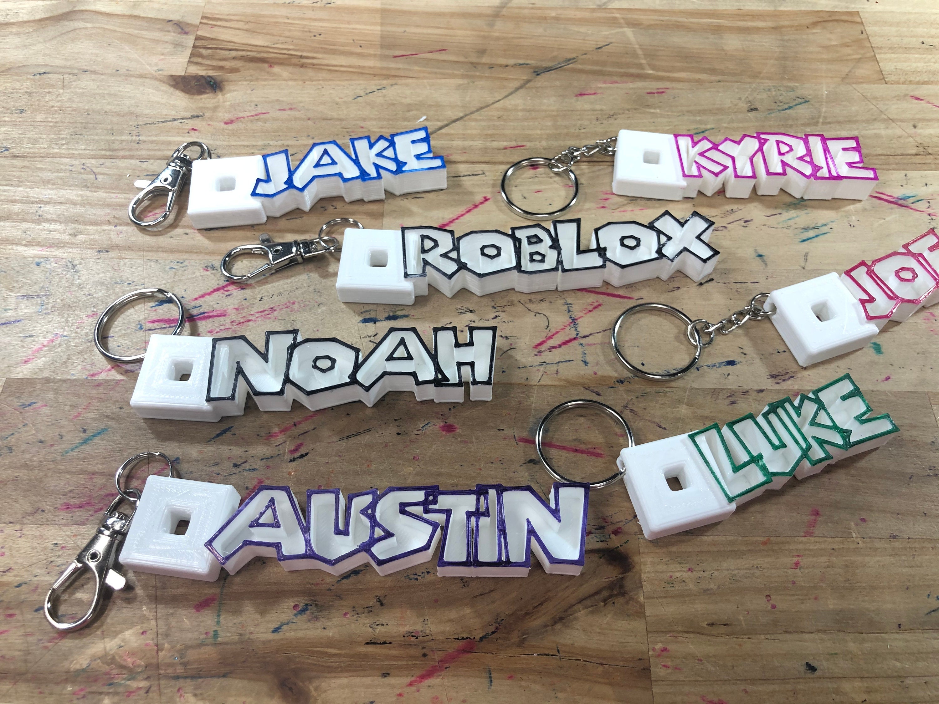 ROBLOX Personalized Custom Name Tag Keychain Keyring Zipper 