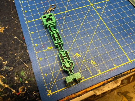 Minecraft Creeper Personalized Custom Name Keychain Etsy