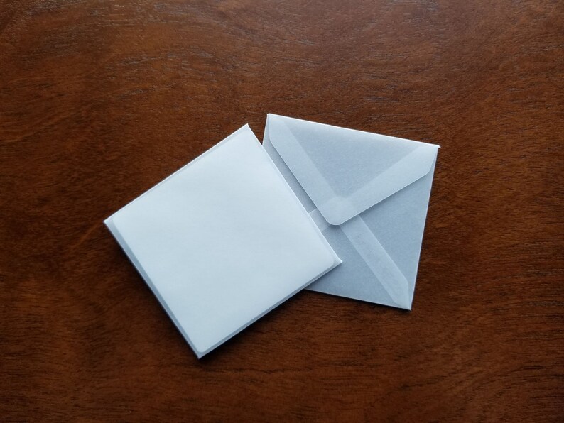 12 Small 2 Square Vellum Envelopes 2 x 2 Etsy
