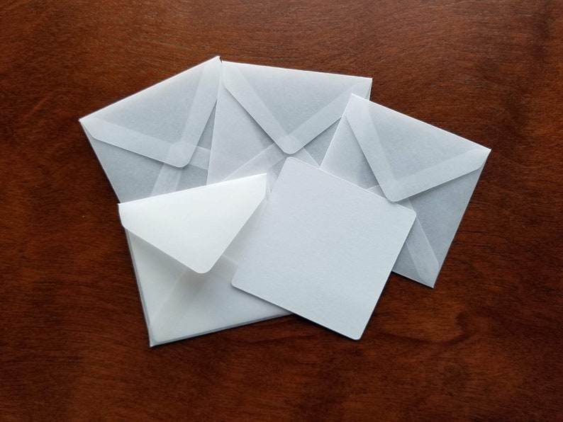 12 Small 2 Square Vellum Envelopes 2 x 2 Etsy