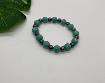 Bloom in Blue Beaded Bracelet