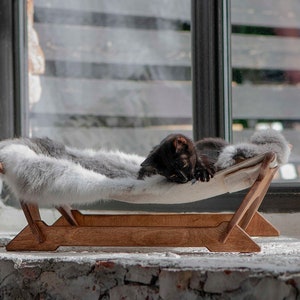 Cat hammock - Ergonomic cat bed (Lapin). Cat furniture, cat beds, cat hammock bed, pet beds, pet furniture, cute cat gift, cat lover gifts