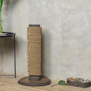 Rascador de cartón para gatos, árbol rascador para gatos, poste rascador para gatos, árbol trepador para gatos, almohadilla rascadora corrugada, rascador vertical de cartón para gatos