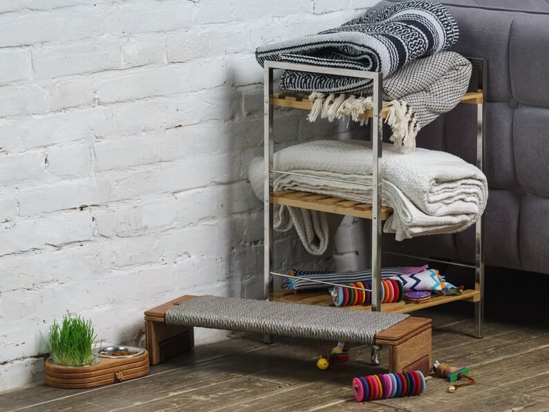 Cat Scratcher Floor Gorizontal Pad leather Base. Modern Etsy