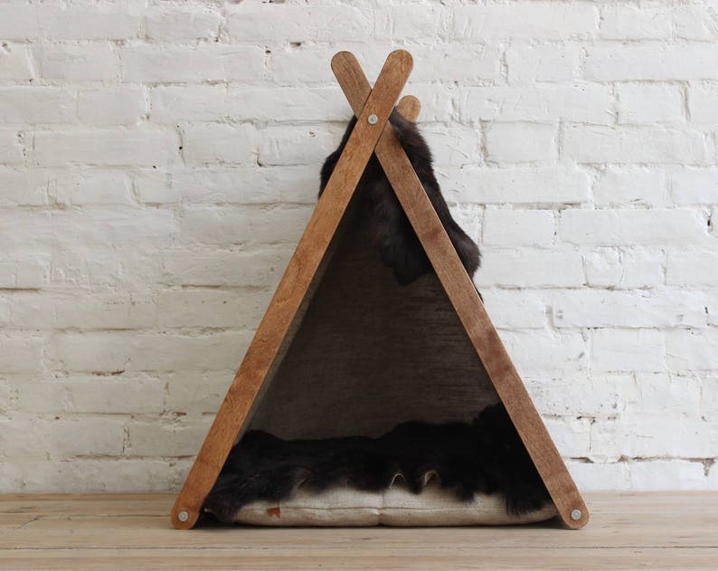 Casa del gato Tipi de gato lapin. Muebles para gatos, camas para gatos, muebles modernos para gatos, tipi para mascotas, cama para bebés imagen 5