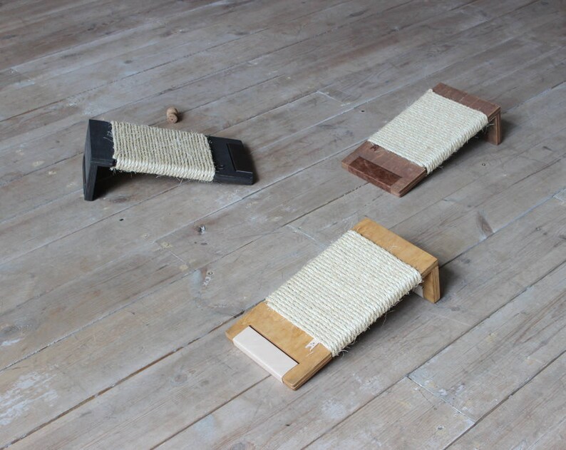 Cat scratcher Floor Angle Kitty Leather Base. Scratching Etsy