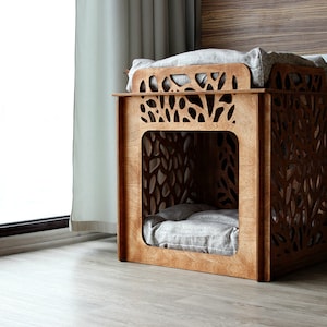 Cat house - Two story modern house. Cat bed, luxury cat bed, pet bed, stylish cat bed, cat house indoor, wooden cat house,2 floor cat bed