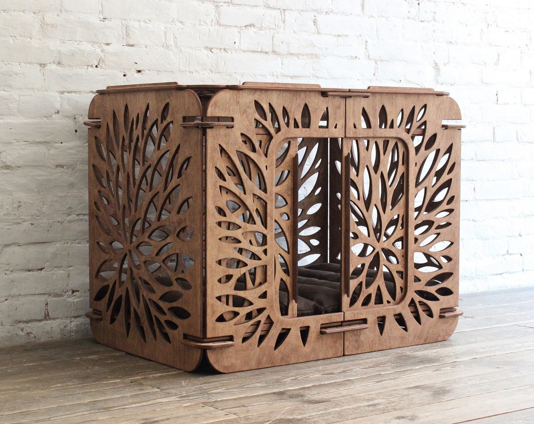 View of Dog Kennel Small Dog Crate, Wooden Dog Kennel, Modern Dog Crate, Cat ...