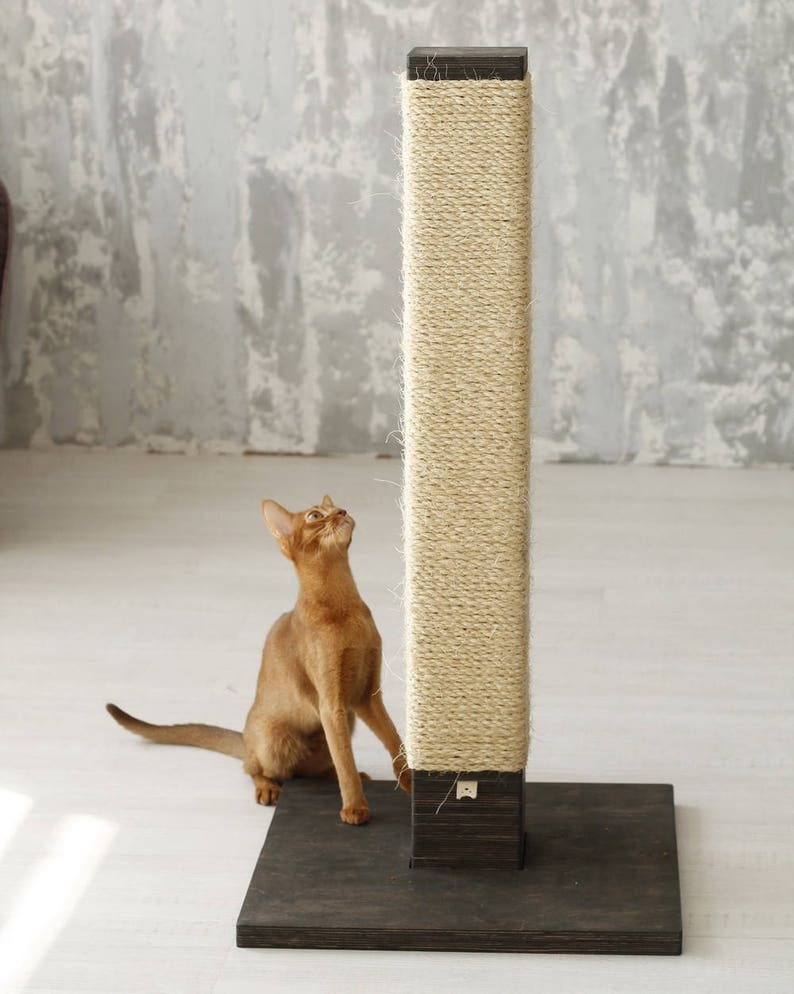Cat scratching post-L size 35.4 inch. Cat scratcher, modern cat furniture, cat scratching furniture, Christmas gift, pet lover gifts, gift image 4